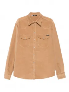 Вельветовая куртка-рубашка на пуговицах DOLCE & GABBANA, коричневый