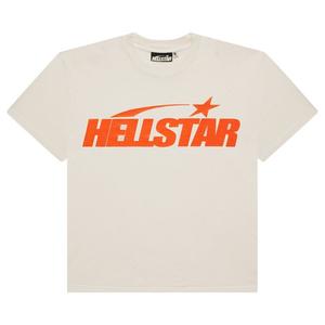 Футболка Hellstar Classic T-Shirt (Gel Print), цвет White/Orange