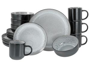 КОМПЛЕКСНЫЙ НАБОР Черный, светло-серый Nordic Fjord Frost, 16 предметов, на 4 персоны Creatable, черный/светло-серый