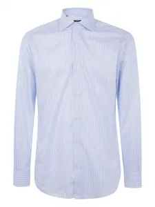 Полосатая рубашка на пуговицах Barba, синий