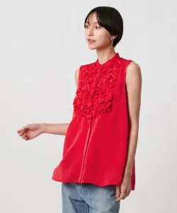 Атласная блузка с оборками - можно стирать United Arrows, цвет Red