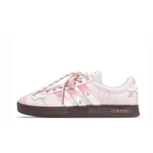 Adidas Neo Кроссовки для скейтбординга VL Court 2.0 Butterfly Love Shock Absorbers, низкие, унисекс, розовые, коричневые