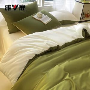 Yalu Пододеяльник 150x200 см, двусторонний ледяной шелк, оливково-зеленый