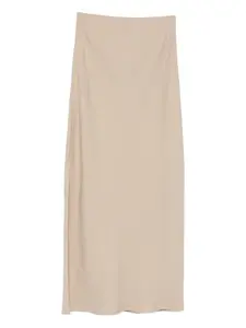 Прямая юбка с разрезом сбоку Brunello Cucinelli, нейтральный