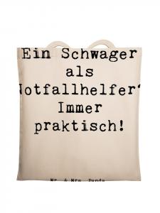 Mr. & Mrs. Panda Сумка-шоппер кремового цвета с надписью "Зять, помощник в чрезвычайных ситуациях с..."