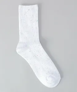 Носки в рубчик из цветной пряжи Nep Yarn Coen, цвет Off White