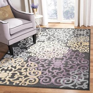 Ковер SAFAVIEH, 122 x 171 см, Paradise Collection, Charcoal & Multi, дизайн Boho Medallion из вискозы, идеально для помещений с высокой проходимостью: прихожая, гостиная, спальня (PAR102-330)