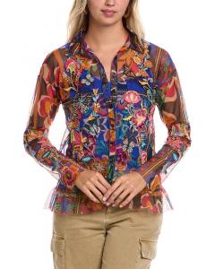 Джонни Вас Маззи Блуза с рюшами и пуговицами Johnny Was, черный