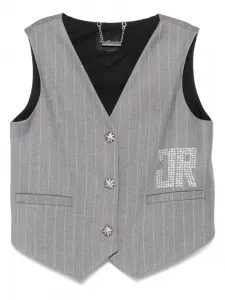 Жилет с отделкой в тонкую полоску John Richmond Junior, синий