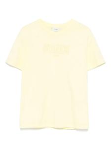 Футболка с вышитым логотипом Fendi Kids, желтый