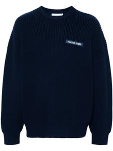 Marine Serre свитер с нашивкой-логотипом, синий