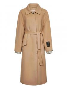 Пальто Marni с поясом и рукавами реглан, нейтральный