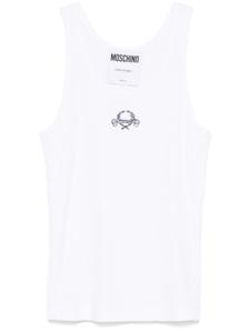 Moschino топ с вышитым логотипом, белый