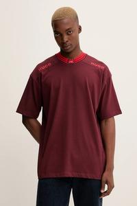 Хлопковая футболка Hugo, бордовый