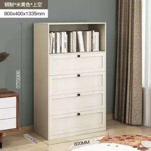 Yu Senyi Комод для спальни и гостиной из стали в скандинавском стиле, 5 ящиков, бежевый, требует сборки