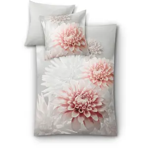 Постельное белье Kleine Wolke «Дали» с цветочным узором, цвет Silbergrau