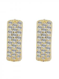 Adeliás Женские серьги - серьги-кольца на шарнирах из серебра 925 пробы с кубическим цирконием в золоте