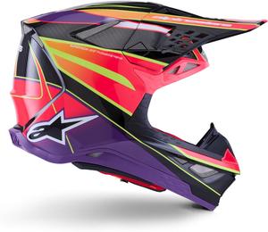 Шлем Alpinestars Supertech M10 Era, Pink/Violet/Yellow Fluo Glossy