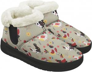 Женские зимние ботинки на снег с утеплителем, плюшевые, мягкие, комфортные, с утолщенной подошвой и дышащие, зимние ботильоны Gdxynsmny, Floral Chicken