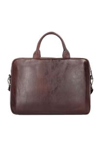 Портфель кожаный 39 см с отделением для ноутбука DERMATA, коричневый