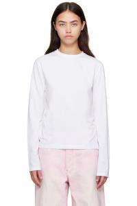Acne Studios Белая футболка с длинными рукавами, стандартного кроя