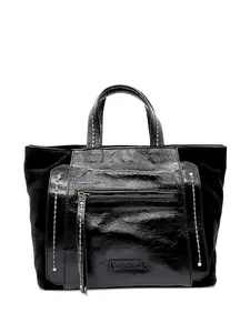 Сумка-тоут из лаковой кожи VISONA`, черный