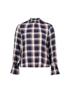 Блузка с оборками темно-синего/бежевого цвета Zero