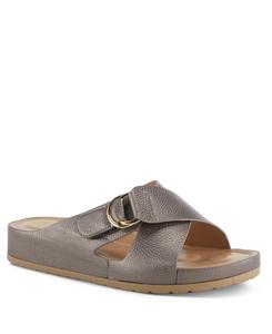 Женские сандалии-шлепанцы RUTHA с перекрещивающимися ремешками, золотой пряжкой и мягкой стелькой Patrizia, Pewter