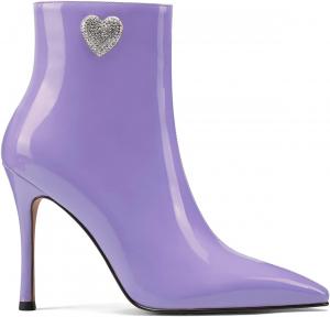 Женские ботильоны на каблуке LauraVicci с заостренным носком, шпилькой, украшенные кристаллами в виде сердца и стразами, черные ботильоны на молнии для вечернего выхода и вечерних мероприятий