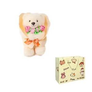 Очаровательная коллекция плюшевых кукол с цветами: кролик, медведь, панда, высота 27см LEVENKENESS