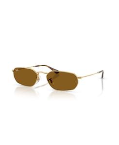 Солнцезащитные очки унисекс с геометрическим рисунком, RB3947 Ray-Ban, Arista Gold, Brown