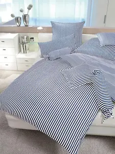 Чехол на подушку Janine "Модернклассик", (1 шт.), с полосками 80х40 см, цвет marine