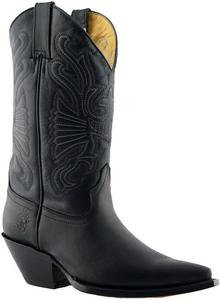 Унисекс ковбойские сапоги Grinders Buffalo из телячьей кожи с зауженным носком, черный