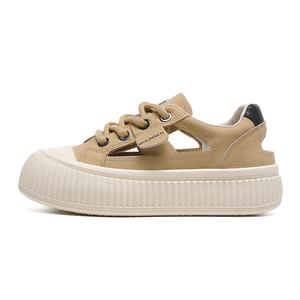 Mulinsen Женские кремово-хаки скейтерские кроссовки на низком хайтопе с амортизацией, поддержкой, увеличением роста, легкостью и дышащим эффектом, цвет Khaki