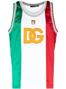 Топ в полоску с логотипом DG Dolce & Gabbana, белый