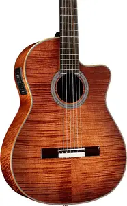 Классическая акустико-электрическая гитара Cordoba Fusion 12 Exotic, крышка из окуме с эффектом пламени, цвет Cinnamon Burst