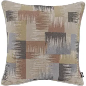 Декоративная подушка Monti с белым кантом, наволочка с наполнителем, 1 шт. H.O.C.K., Beige/braun/schwarz + gemustert