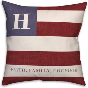 Creative Products Декоративная подушка Faith Family Freedom Monogram Flag H Faith Family Freedom Monogram Flag H