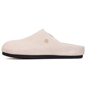 Женские кожаные сандалии с закрытым носком, в стиле пэчворк, с противоскользящим покрытием Joy&Mario, Beige