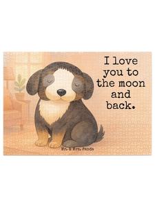 Mr. & Mrs. Panda Дизайн «Собака-головоломка: расслабляющий образ» с надписью, выполненный в белом цвете