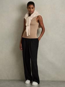 Широкие брюки petite eden с узкими штанинами Reiss, черный