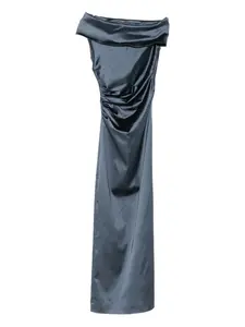 Драпированное платье с открытыми плечами Max Mara, синий