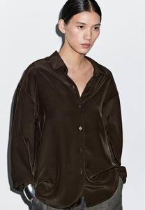 Блуза Massimo Dutti FLOWING LIGHTWEIGHT, Dark Brown