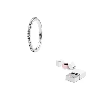 Pandora Кольцо из стерлингового серебра 925 пробы с синтетическим фианитом, серебряное, женское