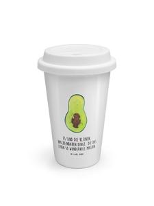 Mr. & Mrs. Panda Кофейная кружка на вынос с изображением косточки авокадо и надписью белого цвета