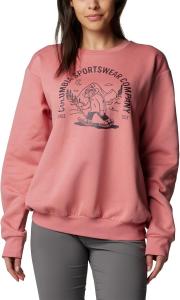 Columbia женская толстовка Hart Mountain Crew Iii, Pink Agave/Bearly Hike