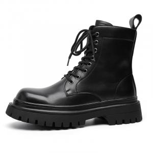 SHUPATE Короткие мартинсы мужские черные с черной флисовой подкладкой, цвет Black Fleece-Lined