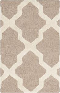 Ковер SAFAVIEH, 61 x 92 см, Cambridge Collection, Beige & Ivory, ручной работы, шерстяной с узором trellis, идеален для помещений с высокой проходимостью: прихожая, гостиная, спальня (CAM121J)