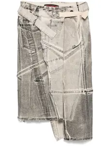 Джинсовая юбка миди с запахом Ottolinger, черный