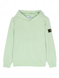 Худи с нашивкой Compass Stone Island Junior, зеленый